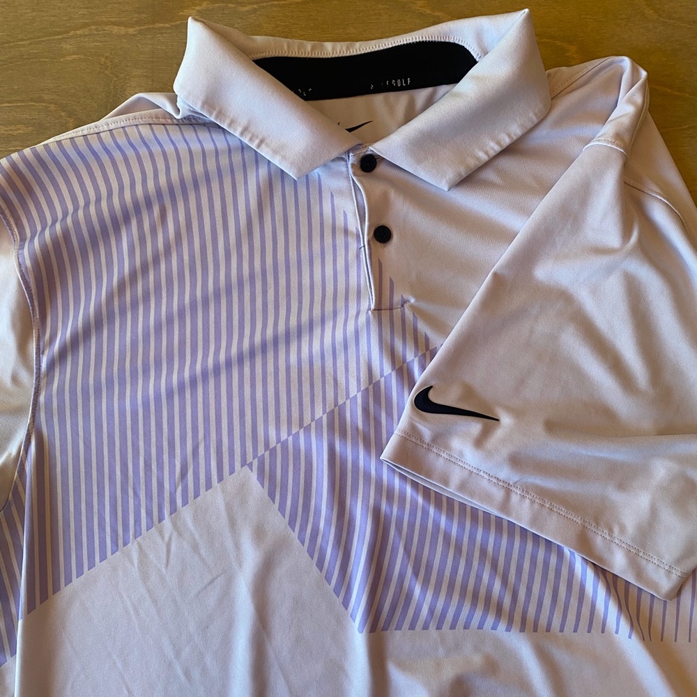 Nike Men's Polo Shirt - White and Purple